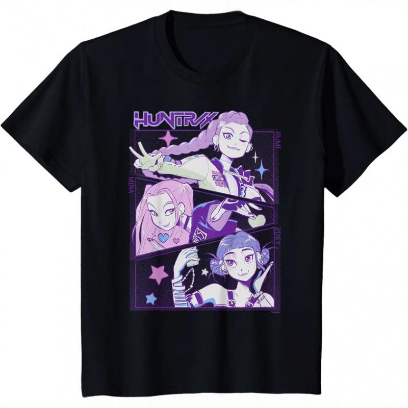 Girl Group Printed T-shirt Hunter Print Magic Men's and Women's Cotton Round-neck Short-sleeved Tops  Women Clothing Harajuku