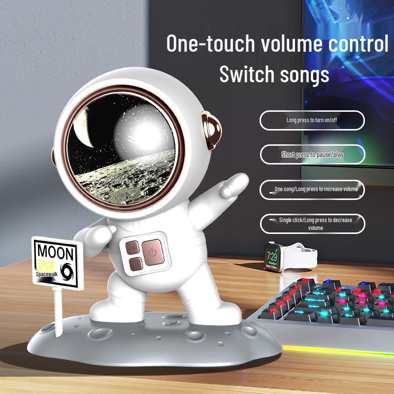 Astronaut Bluetooth Speaker with Subwoofer - High-Quality Sound & Creative Design, Ideal Birthday Gift.