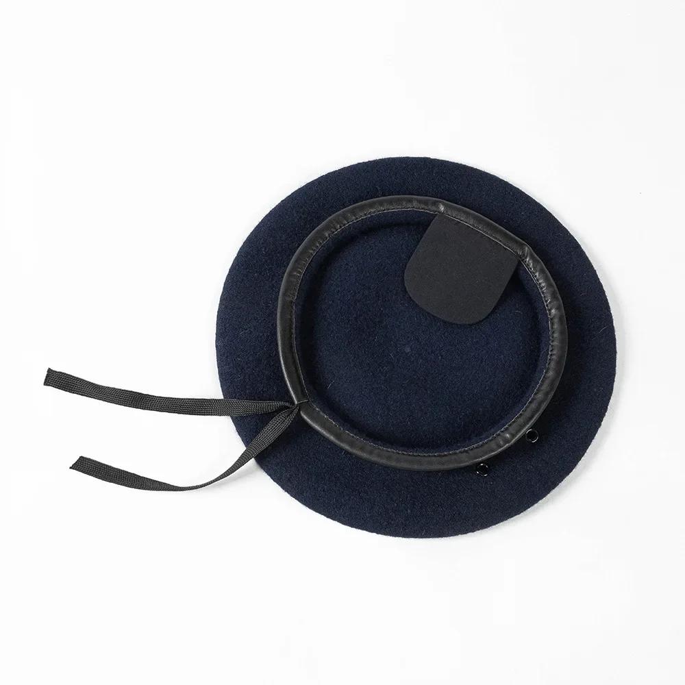 Béret adjustable unisexe en pure laine Grande taille Bérets militaires de l'armée Grande Tête Soldat Diable Hiver Chaud Large Chapeaux de Peintre S-XL 62cm