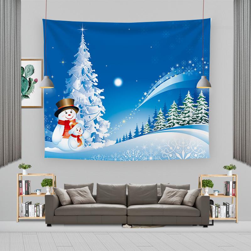Cartoon Weihnachtsmann Wandbehang Wandteppich Frohe Weihnachten Wandteppich Hintergrundtuch Polyester Fröhliche Frohe Weihnachten Wandteppiche