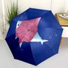 1PC Fish Sweater Pattern Automatic Folding Umbrella Portable Collapsible 8-Rib Umbrella for All Seasons, Casual Outdoor Accessory, A18