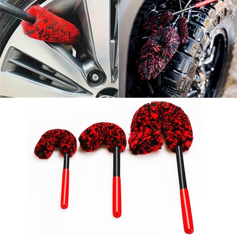 3pcs Luxury Super Plush Soft Car Rim Cleaning Brush Tool Kit High Quality