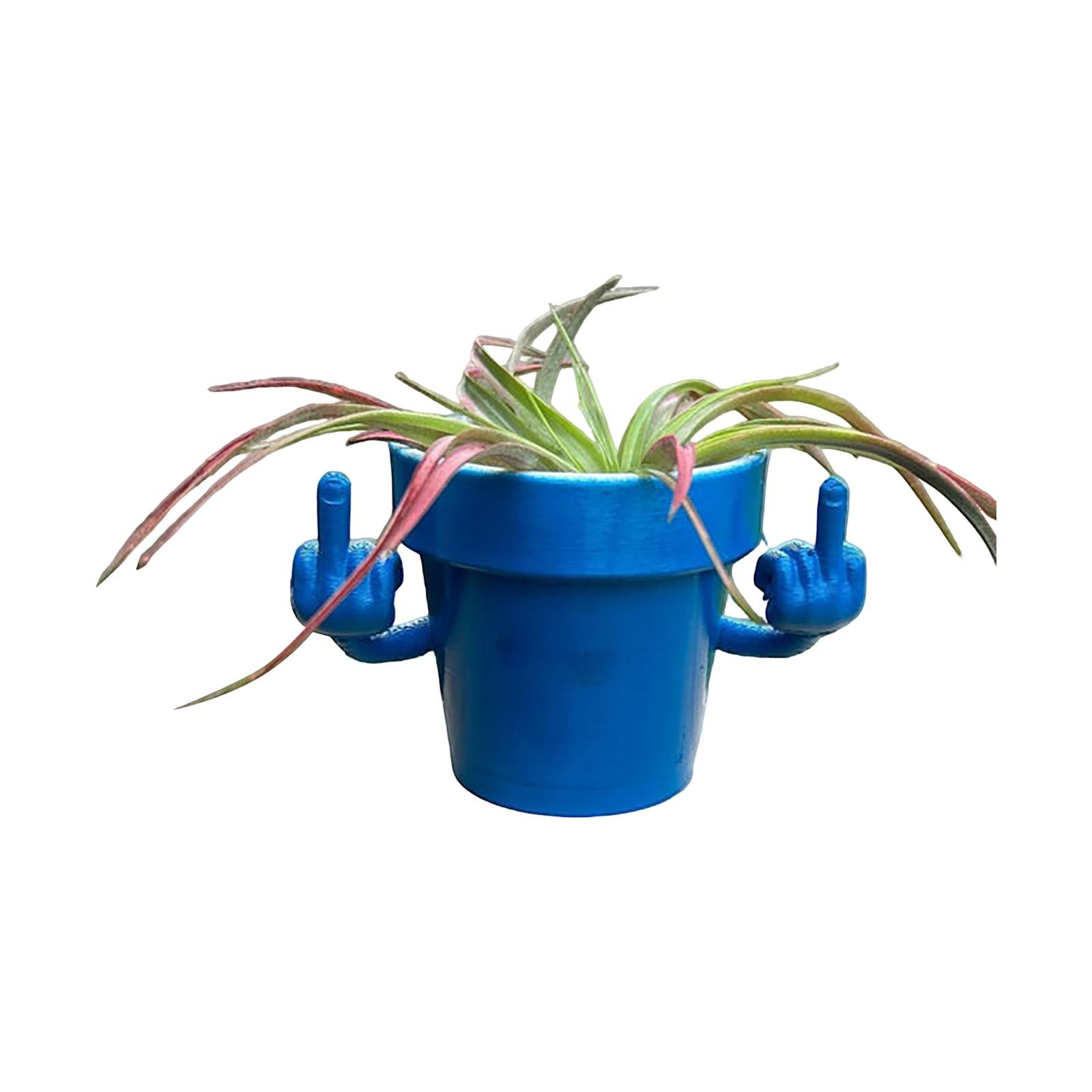 Interesting And Unique Middle Finger Flowerpot, Interesting Indoor Plant Small Flowerpot, Smiling Flowerpot With The Middle Finger Pointing Upwards One Size