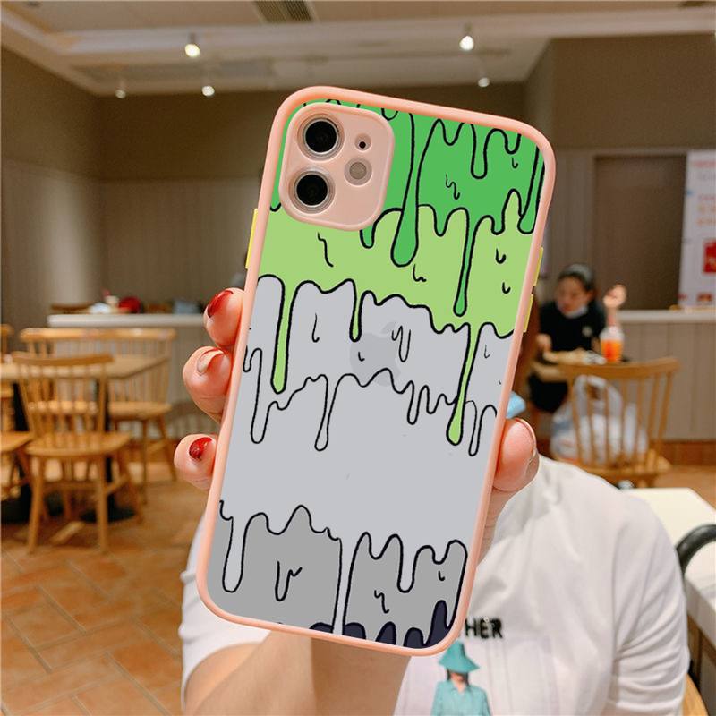 Melted Colorful Painting Phone Case for iPhone X XR XS 7 8 Plus 11 12 13 pro MAX 13mini Translucent Matte Case