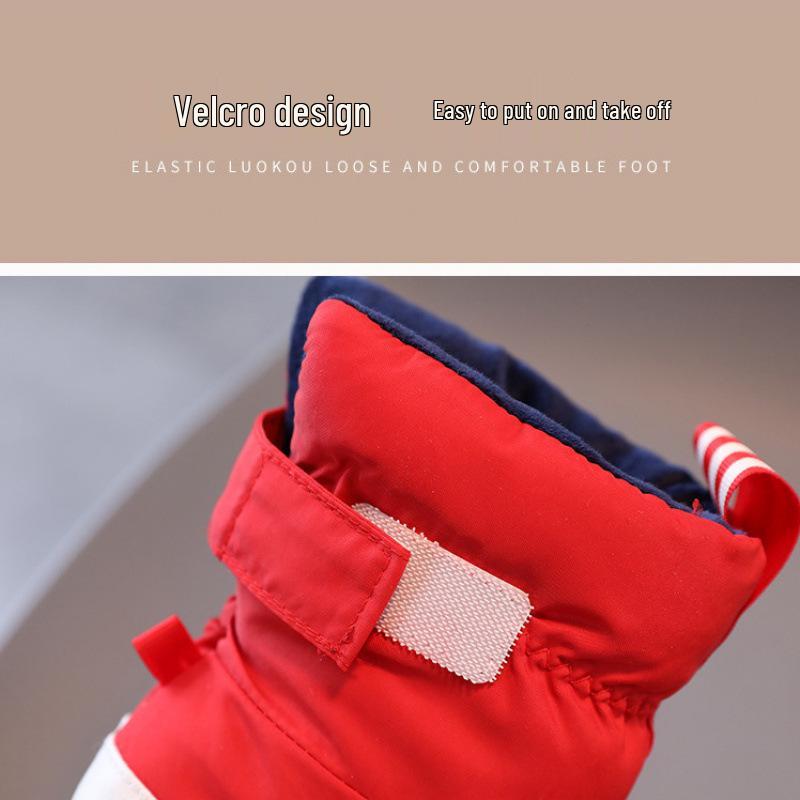 Warme Baumwoll-Babyschuhe: Mit Fleece gefüttert, rutschfest, weiche Sohle für Jungen und Mädchen von 0-1 Jahr, Winter.