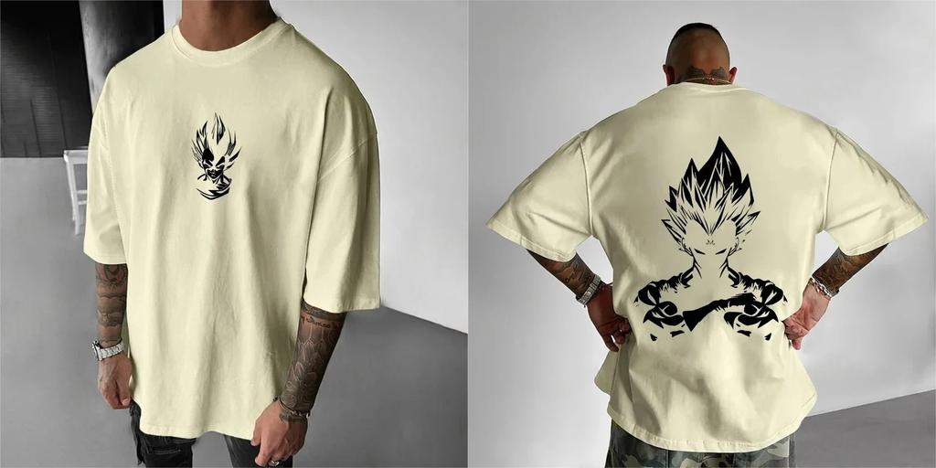 2026 Hot Selling Fashion Dragon Ball Summer Mens Tshirt Japanese Anime Vegeta Fashion Short Sleeved Plus Size