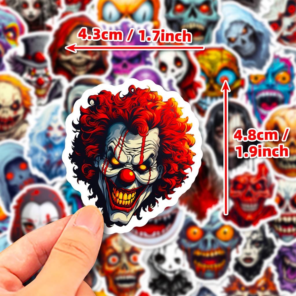 50 Horror Grimace Graffiti Stickers Thriller Skull Halloween Horror Spoof Stickers