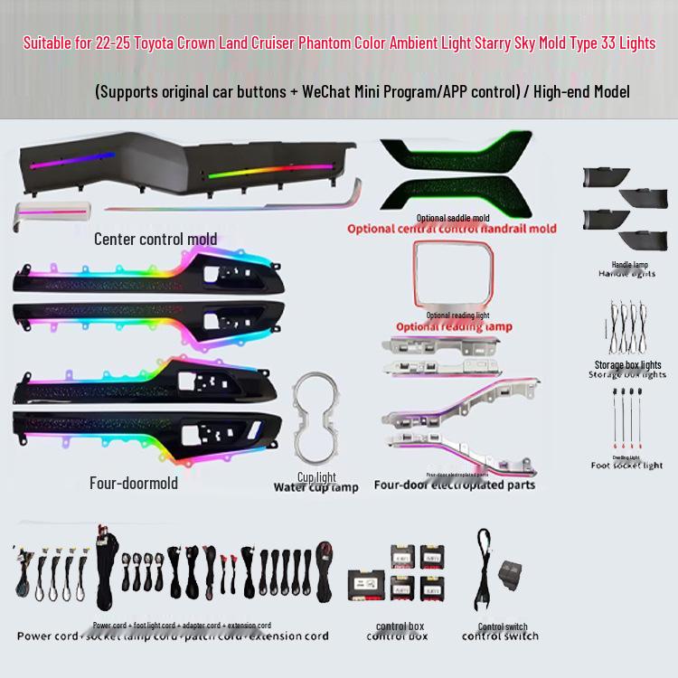 Dynamic Colorful Ambient Light for Toyota Crown Land Cruiser 14th Gen Interior