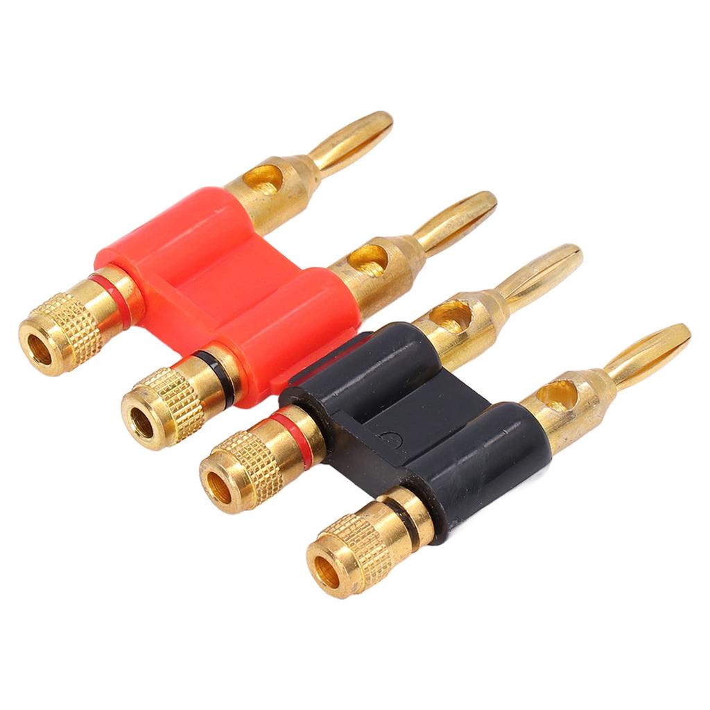 Acogedor 2PCS Stackable Dual Banana Plugs Banana Connectors Brass Banana Jacks for Speaker Wire AWG 2-Way 12-18