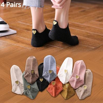 Sommer Schöne Baumwolle Kurze Sport Socke Männer Frauen Lächeln Gesicht Ferse Stickerei Boot Socken 4 paare/los