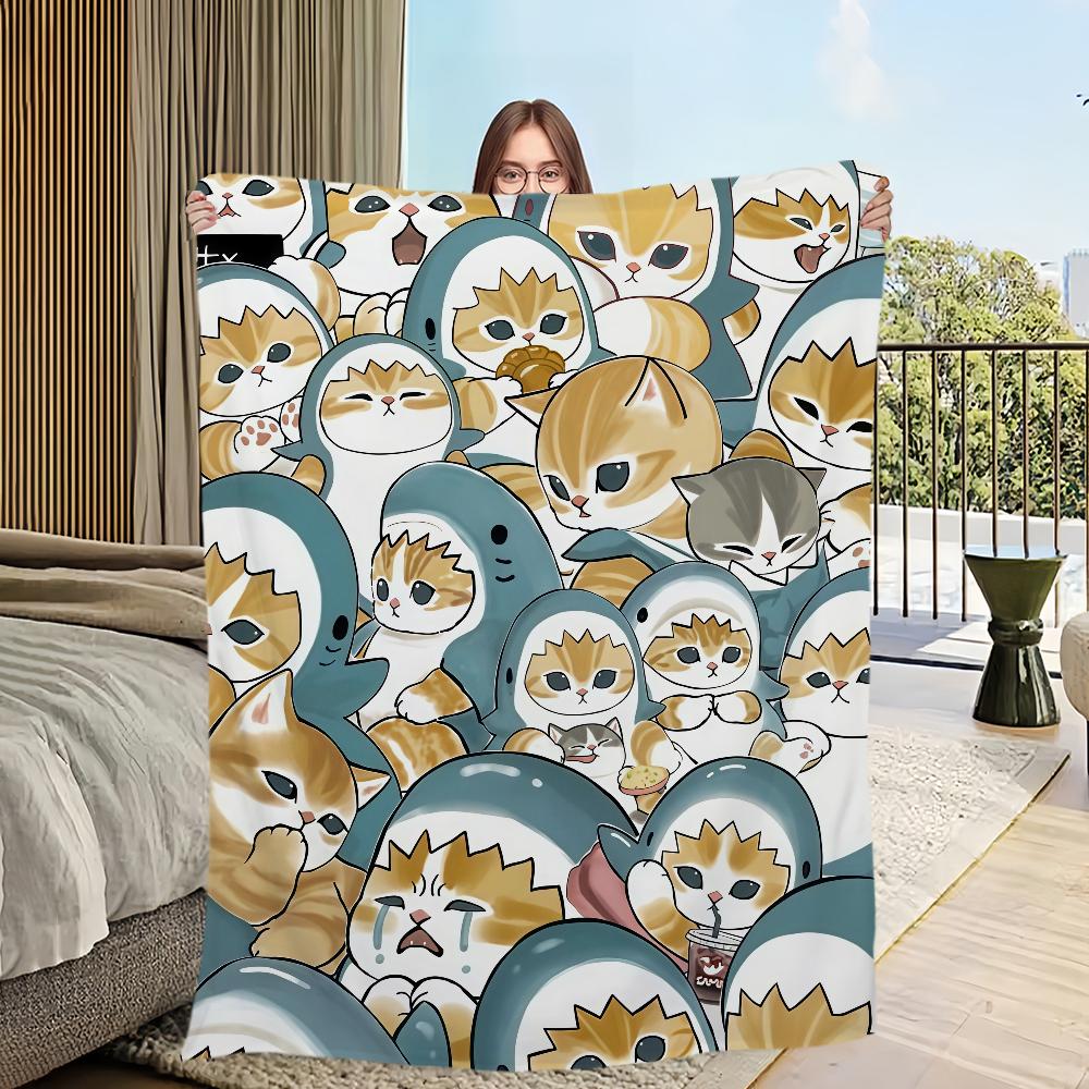 Cartoon M-Mofusand C-kat Schattig Deken Voor Bank Kamer Microvezel Beddengoed Deken kantoor Reis Cadeau Huis