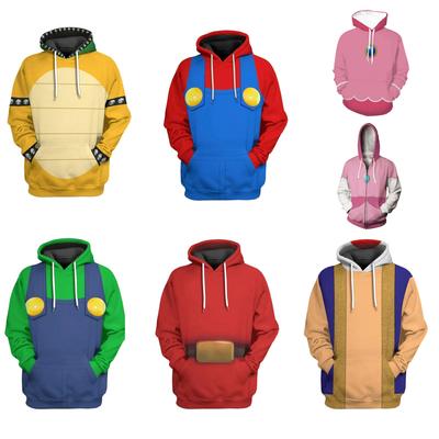 Toad Cosplay Men and Women Hoodie Adult Costume Game Movie Bros Roleplay Outfits Casual Pullover Halloween Party Clothes Disguise