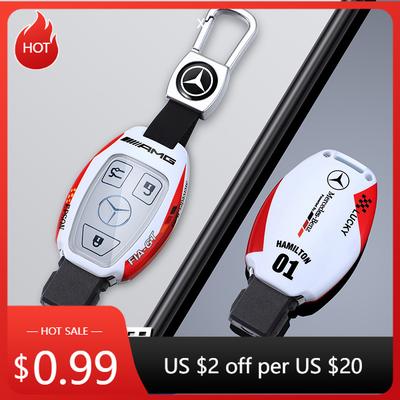 2025 Hot Car Sticker New Cool Track Style Design Car Remote Key Case Cover Shell For Mercedes Benz A B C S Class AMG GLA CLA GLC