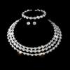 3/4 Stück Voll Diamant Halskette Ohrringe Ring Armband Hohl Diamant Halskette Brautset