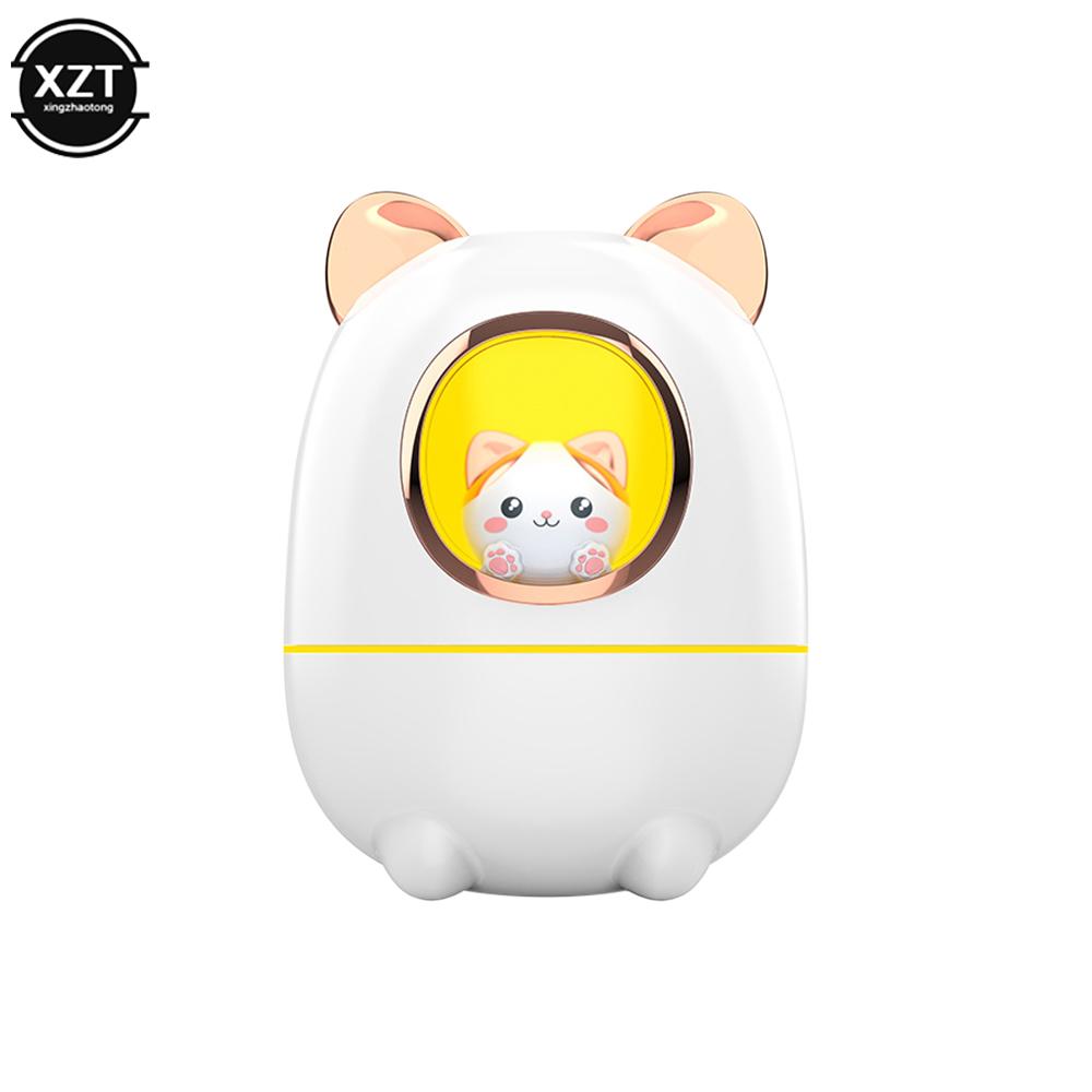 Cartoon Cat Humidifier Cute Style Essential Oil Diffuser with Night Light Desktop Silent Recharging Cooler for Home Car Office