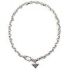 Great PRADA Silver ChainNecklace Triangle logo current products 925 2JCA96 Used