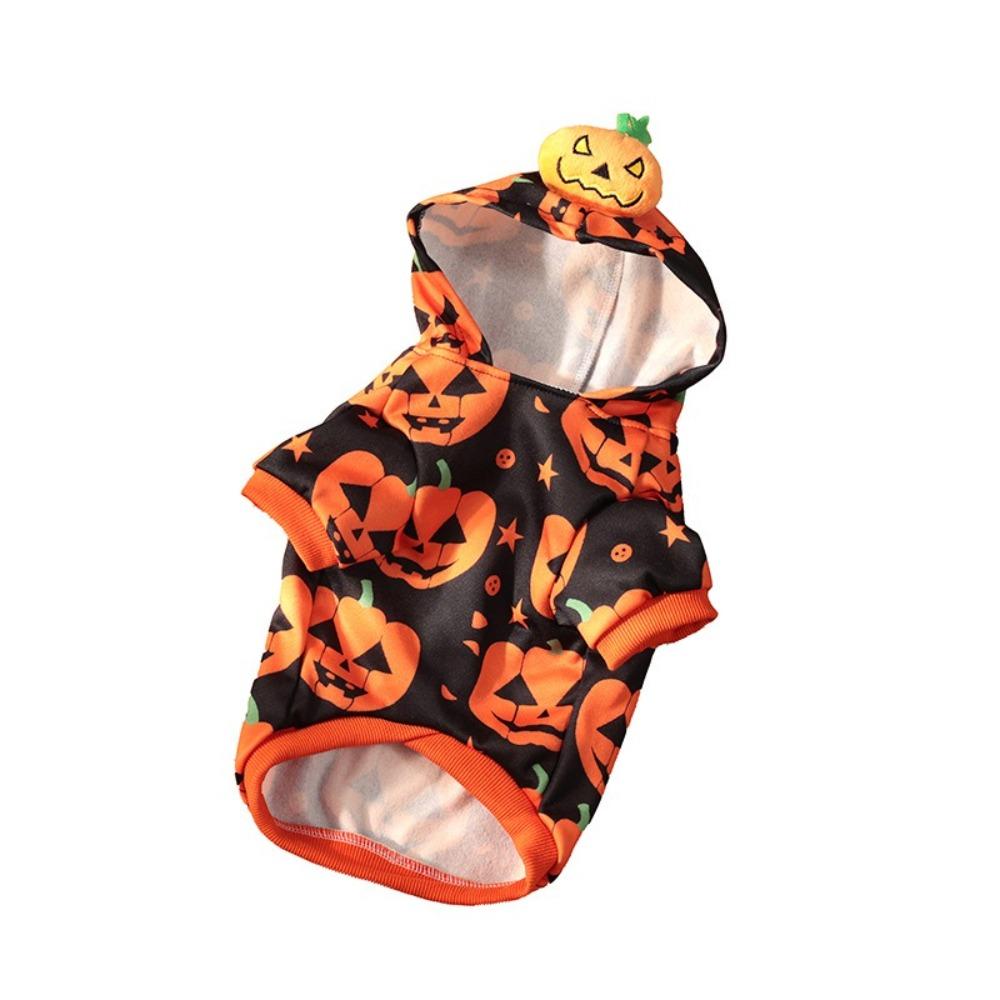 Fashion Cute Halloween Pet Clothes Cool Costume Cosplay Pet Clothing Soft Comfort Dog Cat Pumpkin Hoodie