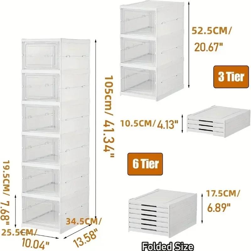 No Assembly Needed Heavy-Duty PP Thickened Transparent Foldable Shoe Box with Lid Premium Plastic Home Storage Simple Shoe Rack