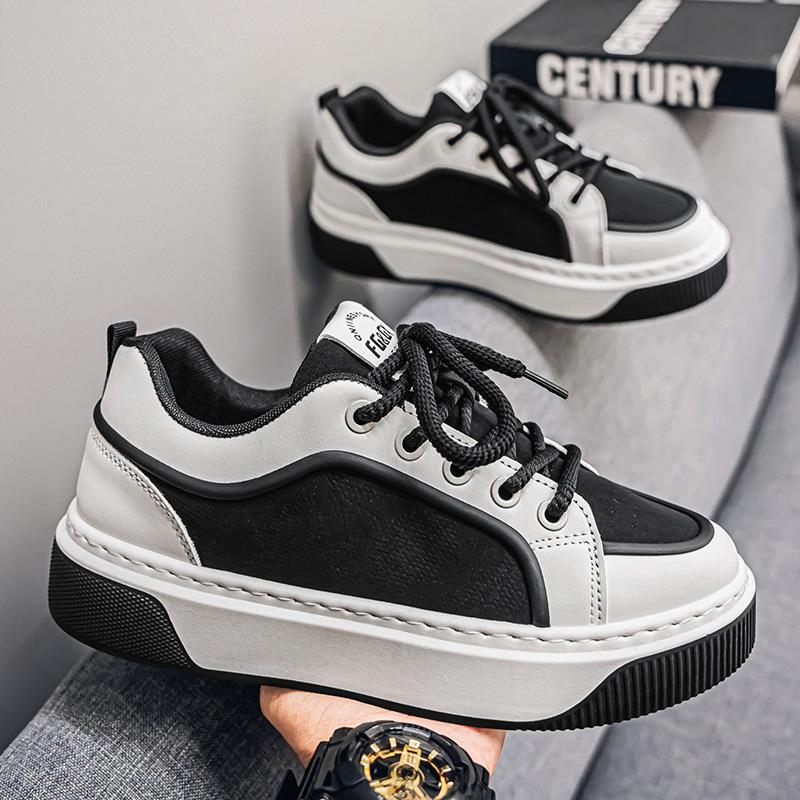 

Модные удобные нескользящие дышащие кроссовки для доски 2025 года, весна, новые мужские повседневные туфли в стиле ретро на толстой подошве с низким верхом, мужская обувь 39