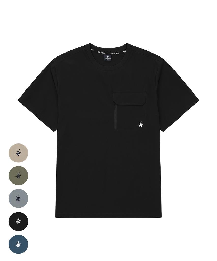 BHPOLOCLUB Men'S Air Stretch Pocket Short Sleeve T-Shirt 5 Colors Ts183