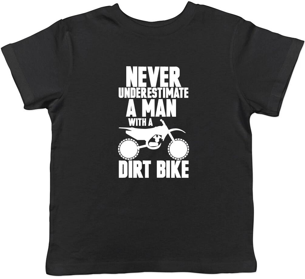 Never Underestimate a Man with a Dirt Bike Boys Kids Childrens T Shirt 100