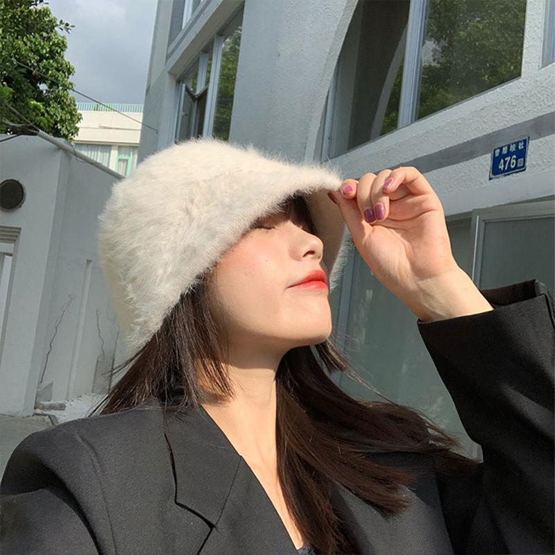 Donne Inverno a tinta unita Cappello da pescatore a maglia lana Bucket Hat  Coniglio Pelliccia calda Moda Retrò acquista in modo economico — spedizione  gratuita, recensioni reali con foto — Joom