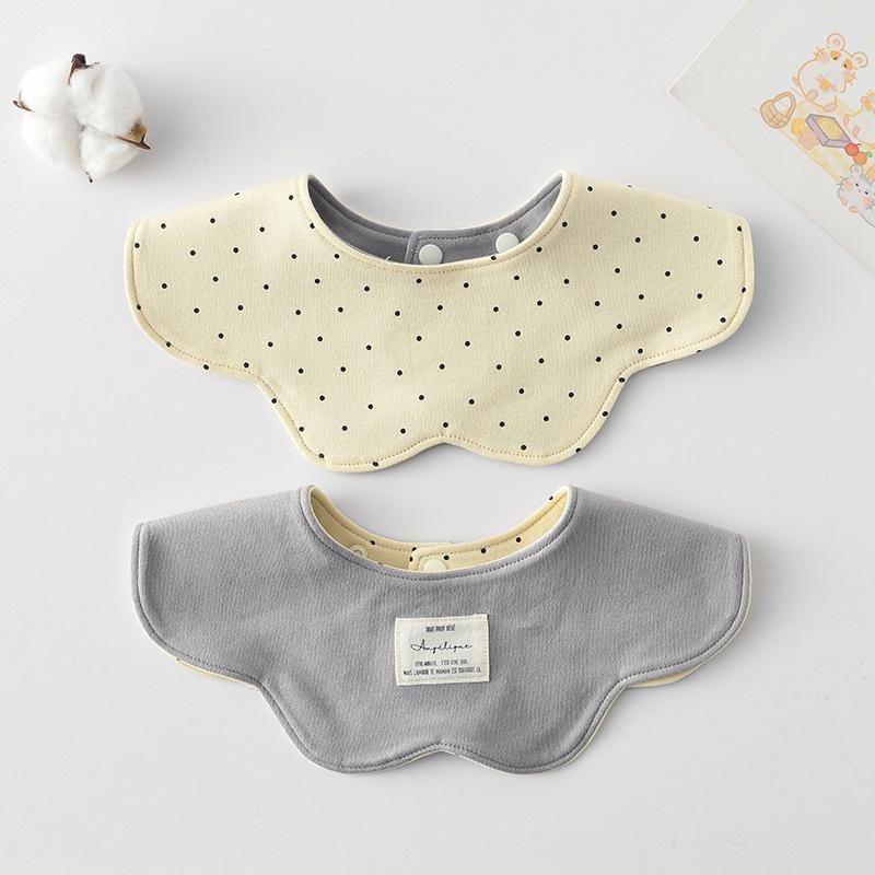 Korean Style A-Type Pure Cotton Double-Sided Baby Bib for 0-2 Years