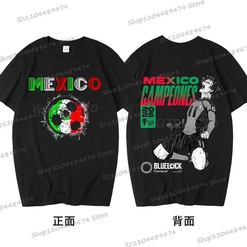 Anime Blue Lock T-shirt Harajuku Yoichi Isagi Fans Gifts Shirt Cotton Fashion Soccer Lover Tees Blue Lock Go Mexico Trend Tshirt