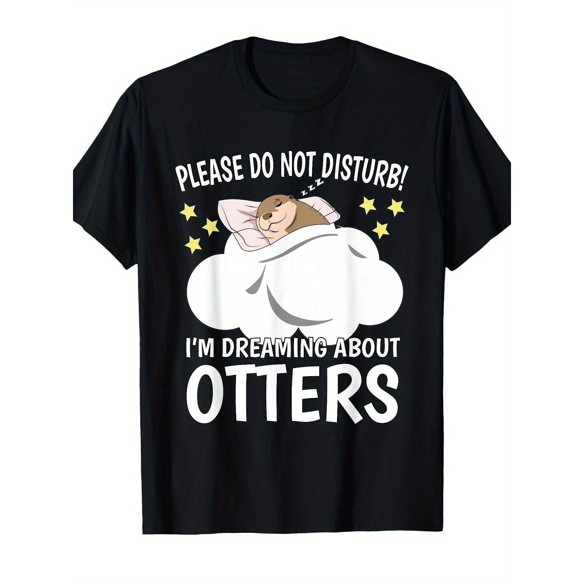 

Cute Dreaming Otter Graphic Tee Funny Animal Lover Short Sleeve T-Shirt Unisex Lounge Wear - Men s Summer Cotton Graphic Tee 5XL різнокольоровий