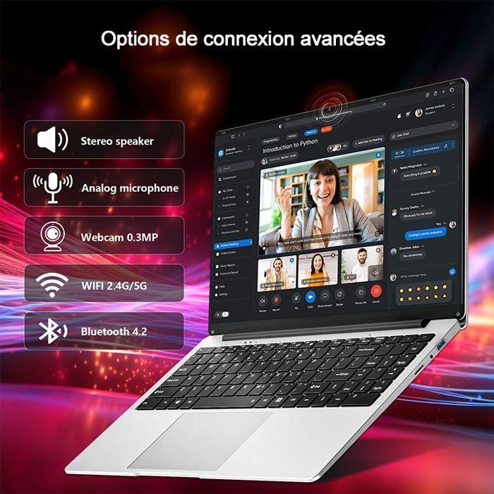 PC Portable FUNYET 15- 15,6" HD - RAM 12Go - Stockage 256Go SSD - Celeron N4000 -Rotation à 180°- Windows 11- Argent
