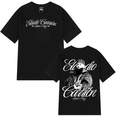 Rapper Eladio Carrión Sauce Boyz Tour 2026 Album T Shirt Men Women Vintage Tshirt Shortsleeved Hiphop Punk Tshirt Streetwear