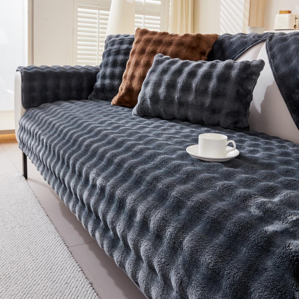 Internet Celebrity Sofa Cushion Autumn And Winter Thickened Plush Seat Cushion Non-Slip Sofa Cover  New Backrest Seat Cover