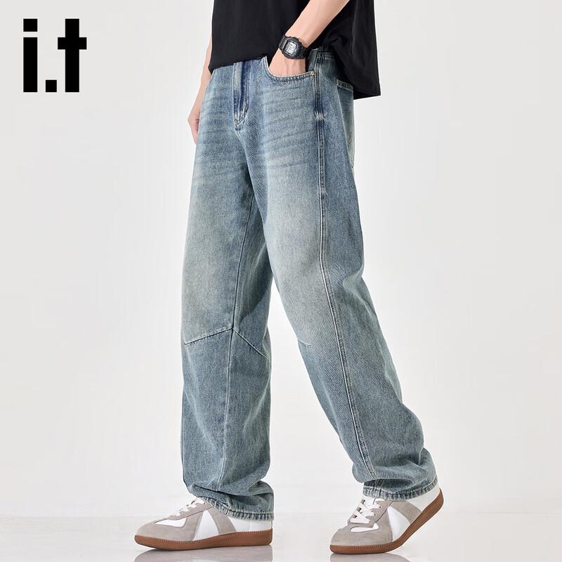 Izzue IT Men's Straight-Leg Casual Denim Jeans