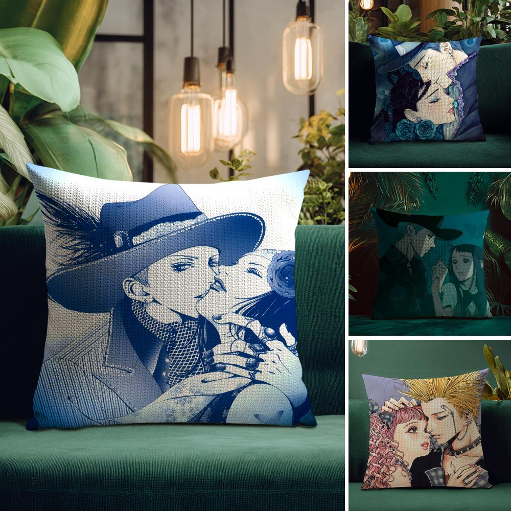 P-Paradise K-Kiss Manga Cushion Cover Natural Linen Pillow Case Double-Sided Print Decorative Sofa Pillowcase Home Decor Gift