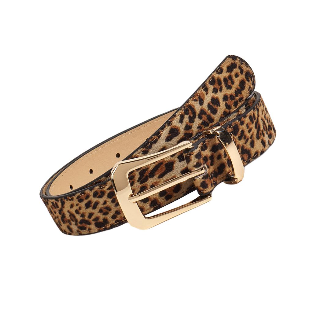 Unique Waist Belt Leopard Print Chain for Cowboy Cowgirl Stylish Buckle Retro Waistband Waist Chain Belt