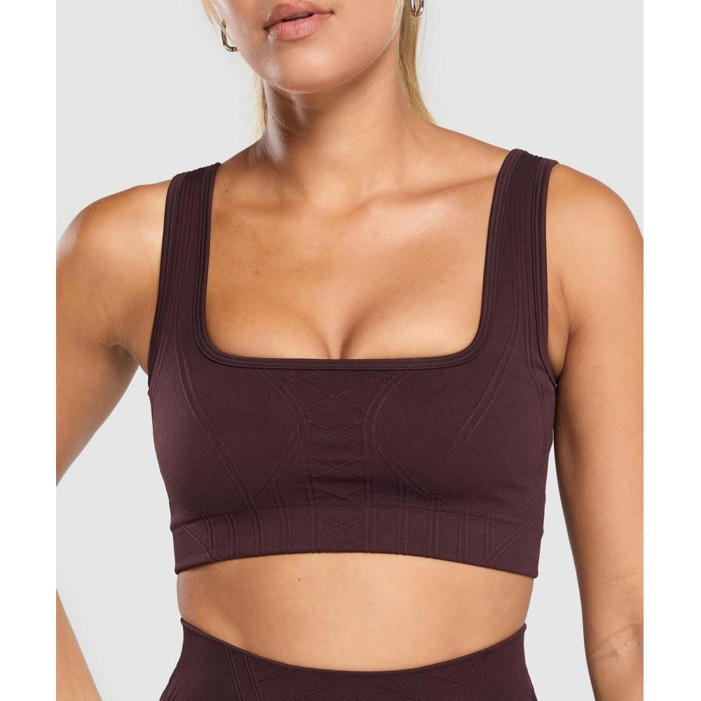 Gymshark Corset Seamless Sports Bra Heritage Brown B9a7p Ncnz