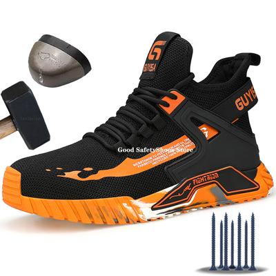 Sicherheitsstiefel mit Stahlkappe für Herren und Damen, atmungsaktiv, leicht, Arbeitsstiefel für Herren, Sicherheitsschuhe, unzerstörbar, Stiefel für Herren