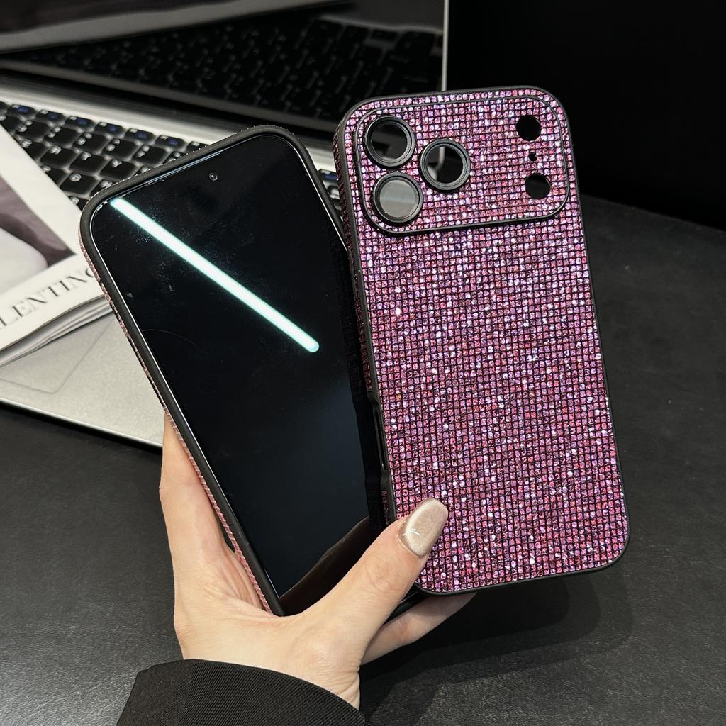 Shockproof Aurora Glitter Shiny Diamond Case For For Iphone 17 16 1 14 13 Pro MAX 17pro Rhinestone Camera Protect Hard Cover