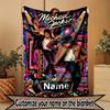 Custom Name Personalized Michael Jackson Print Blanket, Home Decor, Bedroom, Sofa, Camping, Couch, Gifts for Birthday Christmas