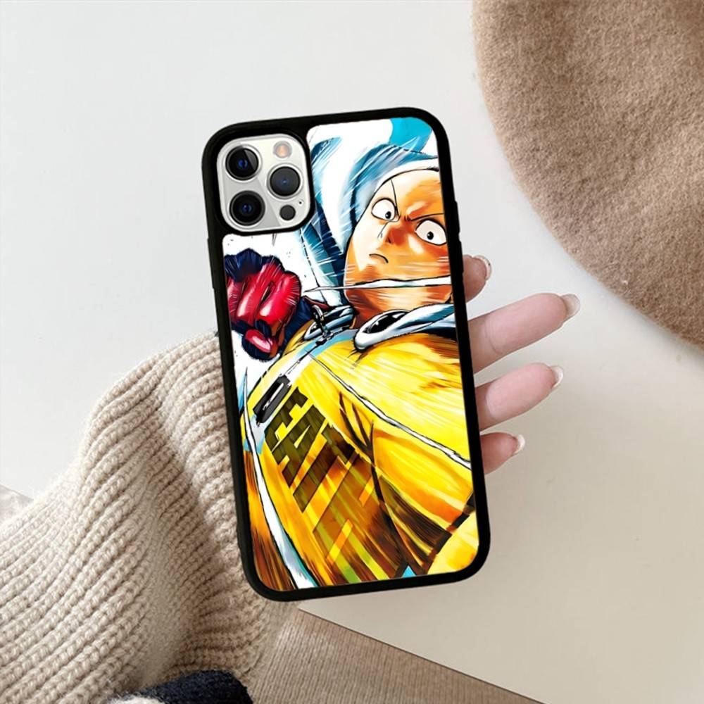 Anime Japanese Classic ONE P-PUNCH-MANS Phone Case For IPhone 17 16 Pro Max 11 12 13 14 15 Hard PC+TPU Bracket Back Cover
