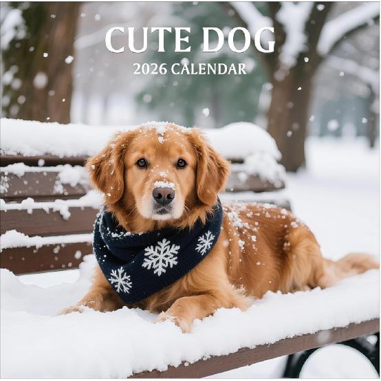 2026 Wall Calendar, Large Monthly Wall Calendar Dogs, Jan 2026 - Dec 2026, 12  x 24  (Opened), Hanging Planning Calendars for Family Home Office Dogs