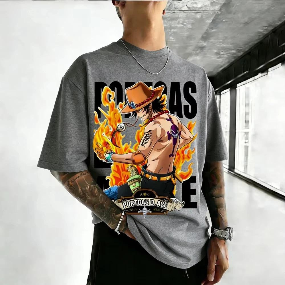 ONE PIECE Portgas · D · Ace 2026 New Summer Harajuku Anime Printed Short Sleeve Unisex Cotton T-shirt Men's and Women's