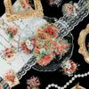 50 Rose Romantiche al Neon Materiale PET Impermeabili Adesivi Trasparenti Adesivi Decorativi per Diario