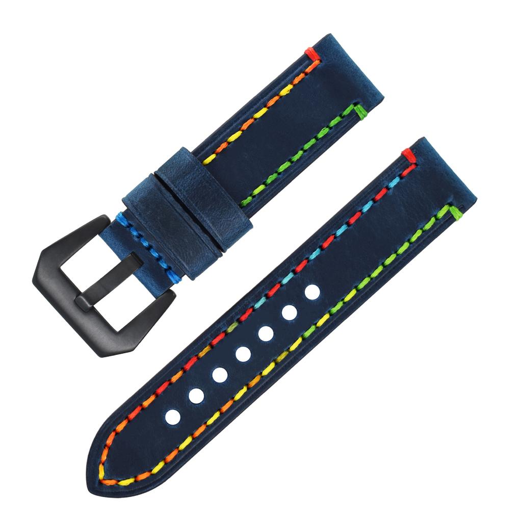 22 Get The Goods, Crazy Horse Leather Strap, High-Quality First-Layer Cowhide Handmade Strap, Watch Accessories.