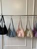 Nylon Shoulder Bag For Women With Wrinkled Dimple Design And Zipper Closure For Casual Travel