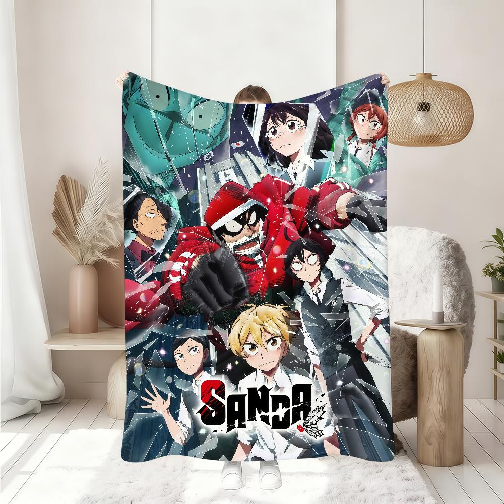 Hot Anime S Sanda A Cute Blanket Soft Throw Blanket for Home Bedroom Bed Sofa Picnic Travel Office Rest Cover Blanket Gift