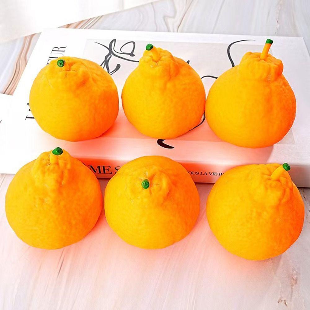 Knackendes Orangen-Quetschspielzeug Formbares TPR Fidget Toy Neuheit Realistische Früchte Kneten Büro Schreibtischspielzeug