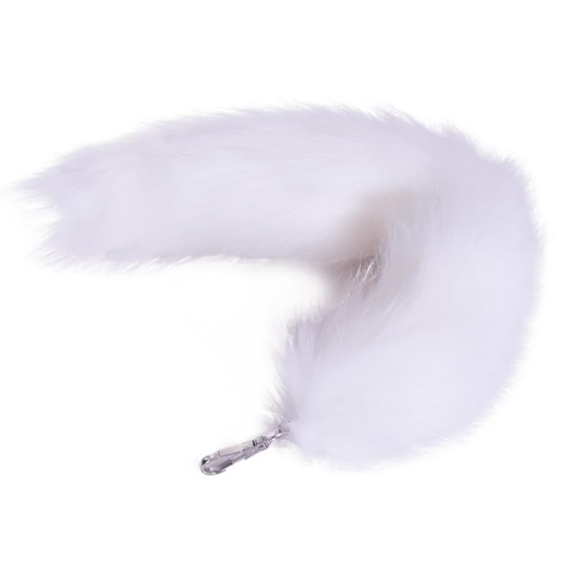 

[ideamall] tail key ring Tail fox fox fur tail key chain pendant (white)