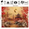 Traditional Chinese Garden Background Cloth for Mid-Autumn Festival