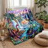 Dinosaur Paradise Blanket Personalized Name Flannel Blanket Soft Cozy Plush Throw for Sofa Bed Lightweight Home Decor